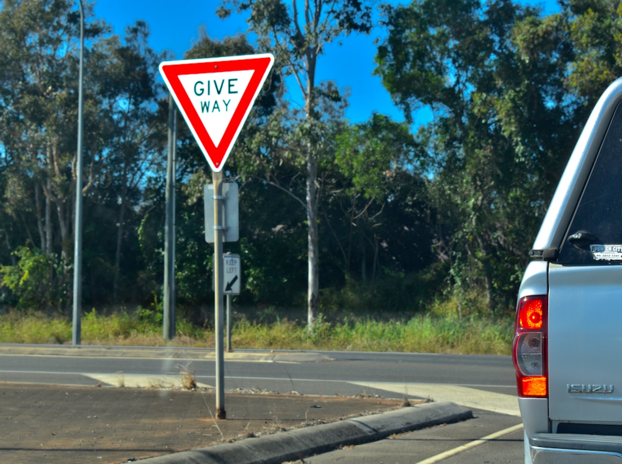 The give way sign will be replaced with traffic lights. Picture: Isabella Magee