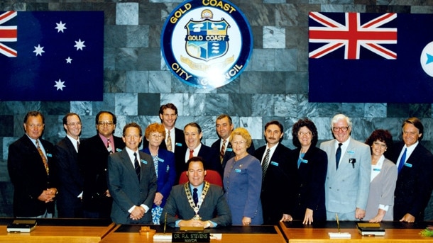 Paul Gamin (third from right) in 1995 as a member of the new Gold Coast City Council.