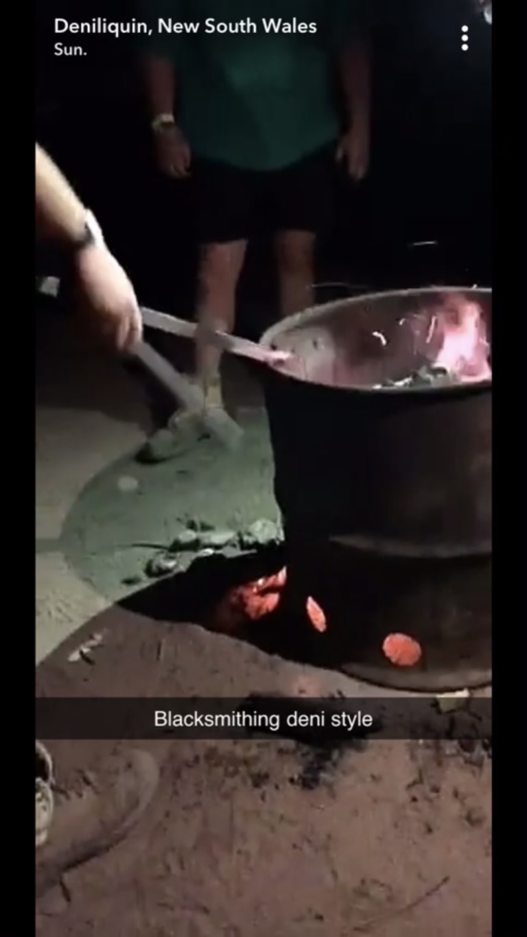 Blacksmithing at the Ute Muster. Picture: Snapchat