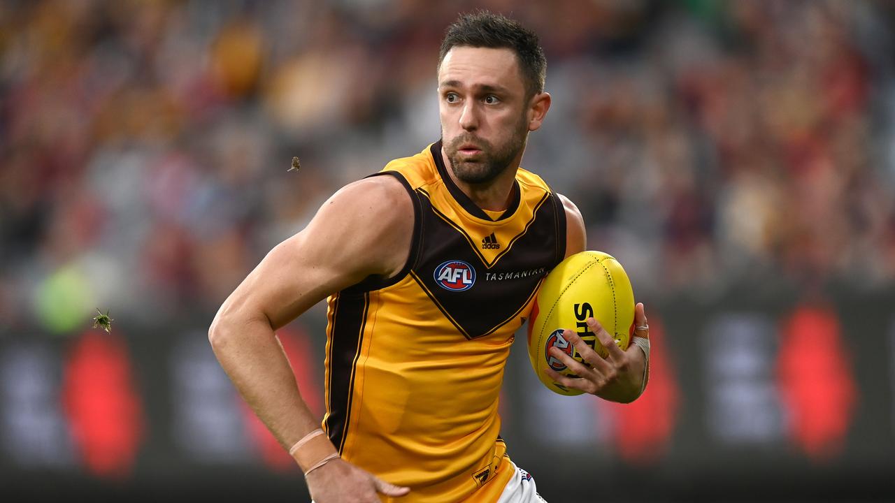 Jack Gunston will miss this week’s match against Adelaide as he mourns the sudden death of his father, Ray. Picture: Getty Images