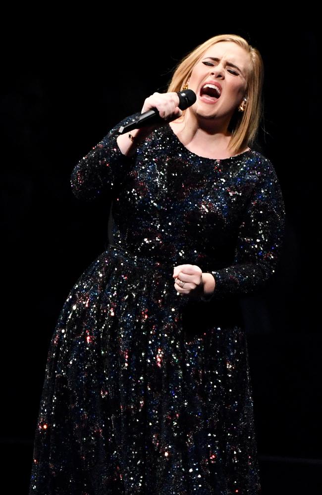 Adele on the North American leg of her world tour in which she earns $850,000 a night.