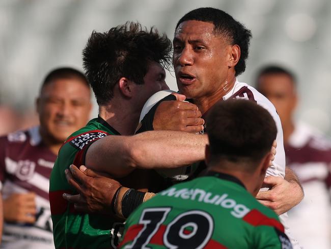 Sea Eagles forward Taniela Paseka is in some doubt for round one after a suspected shoulder injury. Picture: Getty Images