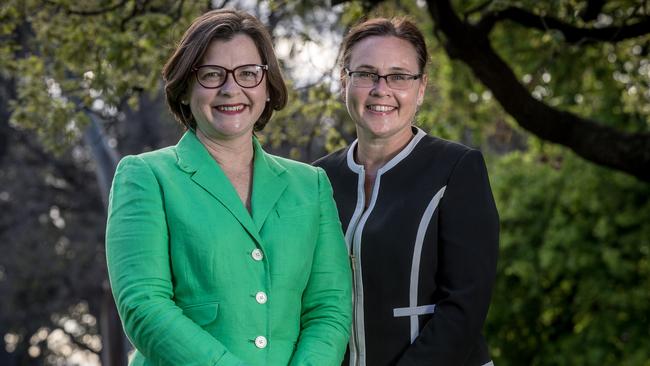 Australian Council of Trade Unions president Ged Kearney with Brunswick Labor MP Jane Garrett. Picture: Jake Nowakowski