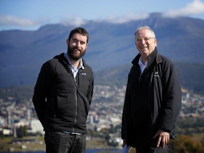 Graduate Architect Tom Chandler and Architect Robert Morris-Nunn. Architect Robert Morris-Nunn will submit a fresh application to the new-look Clarence City Council for the Rosny Hill development. Picture: RICHARD JUPE