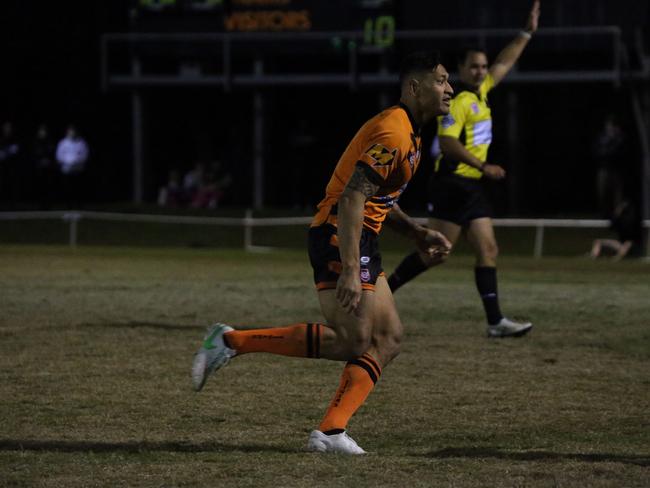 Israel Folau makes his Rugby League Gold Coast debut for Southport Tigers against defending champions Runaway Bay at Owen Park, Southport. Pic Mike Batterham