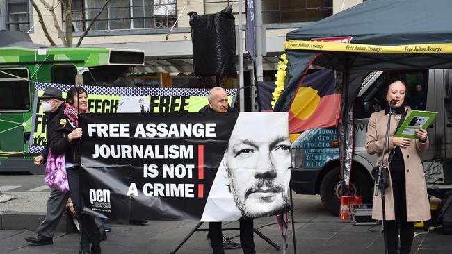 A UN Peace Rally to free Julian Assang in Melbourne in 2021. Picture: NCA NewsWire/Nicki Connolly