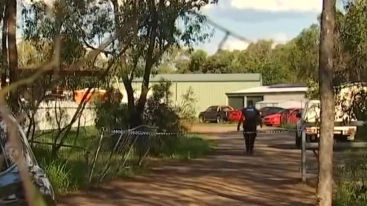 Emergency services were called to the property on Rodger St about 1.30 after a confrontation between a man at the address and three others. Photo: Channel 7.