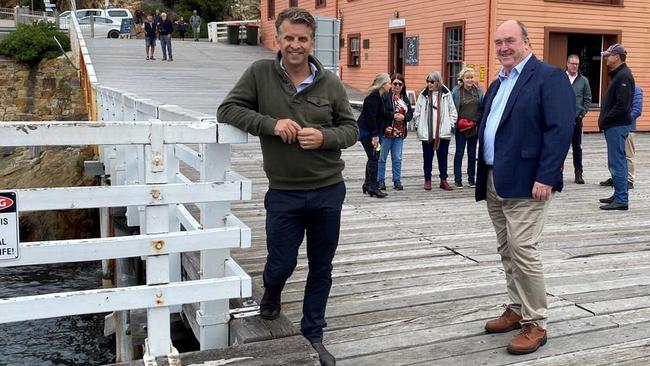 Bega Liberal MP Andrew Constance and Bega Mayor Russell Fitzpatrick with Bega Liberal MP Andrew Constance. Picture: Facebook