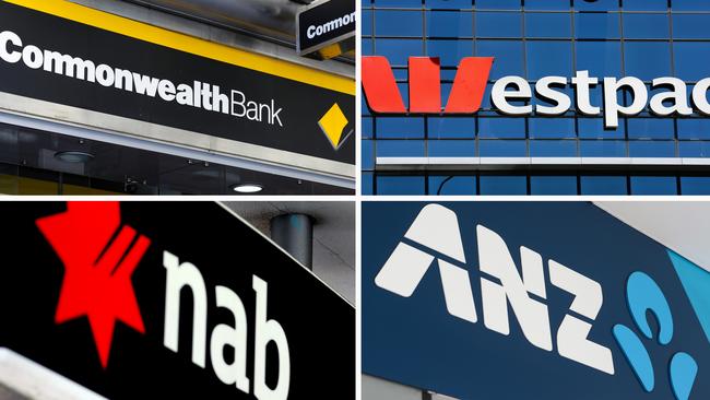 COMPOSITE 16:9 - Australia's four big banks Commonwealth, Westpac, NAB, ANZ. Picture: NCA Newswire