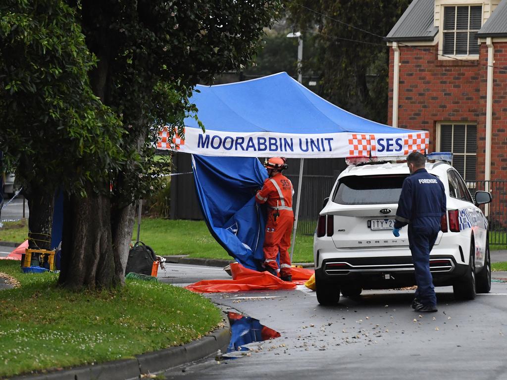 The injured man was found on the side of the road, at the corner of Little Ave and Widdop Crescent. Picture: Josie Hayden
