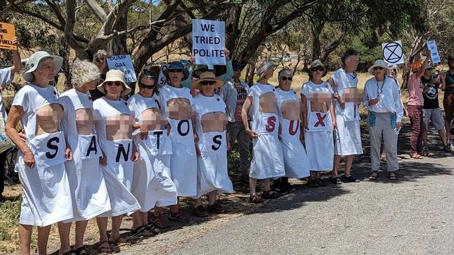 Three women were arrested after protesting during the Tour Down Under in South Australia. Picture: Extinction Rebellion