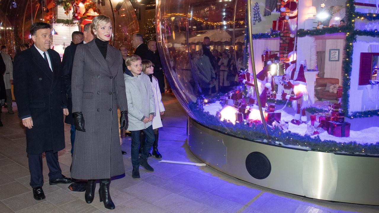 The family launch Christmas Illuminations on Place du Casino on November 30, 2024 in Monaco, Monaco. Picture: Pierre Villard/PLS Pool/Getty Images