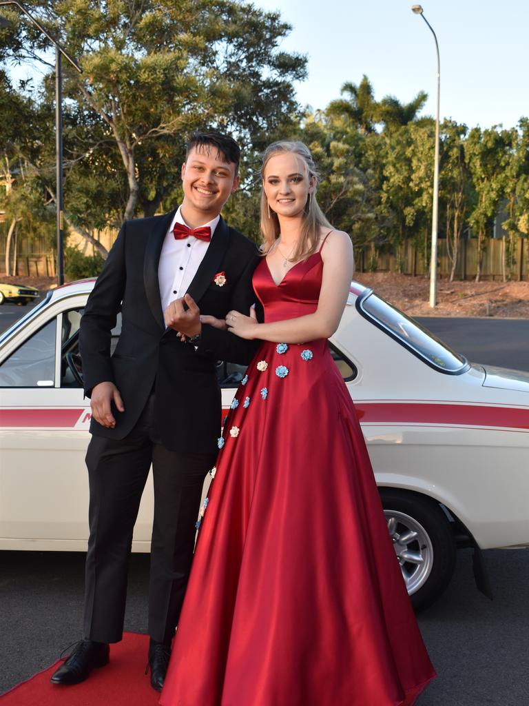 RIVERSIDE FORMAL: Siobhon Cross and Daniel Cooper arrive at the Riverside Christian College Formal. Photo: Stuart Fast