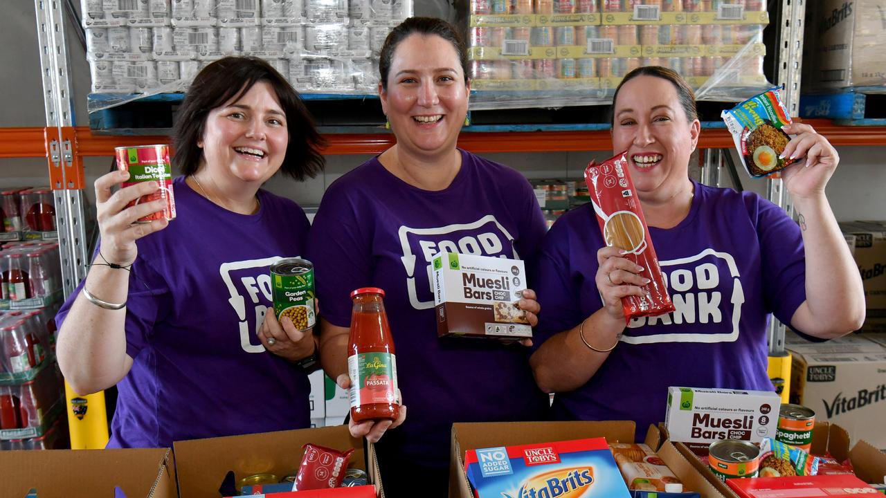 Foodbank Queensland CEO Jess Watkinson (centre), with Megan McBaron and Kelly O'Shea. Picture: Evan Morgan