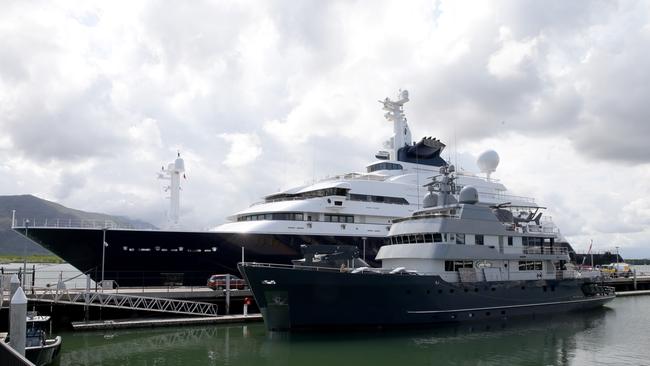 World's largest privately owned superyacht the Octopus is docked in Cairns marina