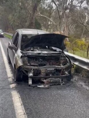 The car was completely destroyed. Picture: TikTok/chiarahocking1