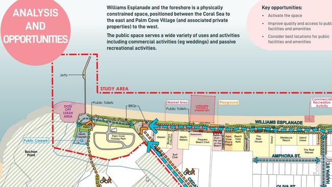 The Palm Cove foreshore is set for a major revamp with Cairns Regional Council releasing the Palm Cove Streetscape and Landscape Master Plan. The planning and environment committee will vote on whether to adopt the plan at its meeting on November 2. Picture: supplied.