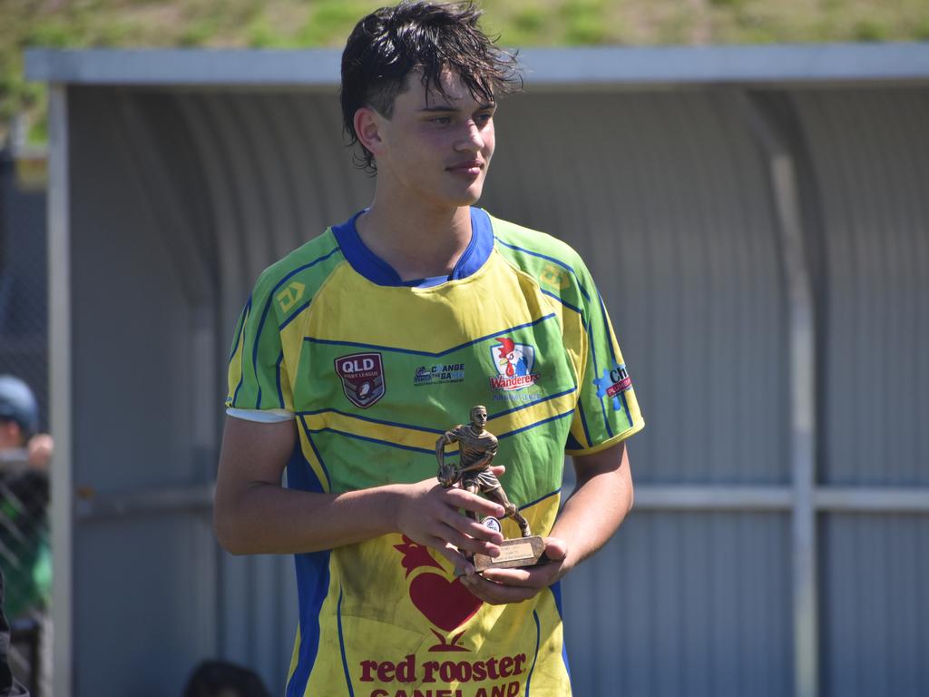 Hunter Harris in the Moranbah Miners v Wanderers U15s RLMD Grand Final at JRL Field 5, September 4, 2021. Picture: Matthew Forrest