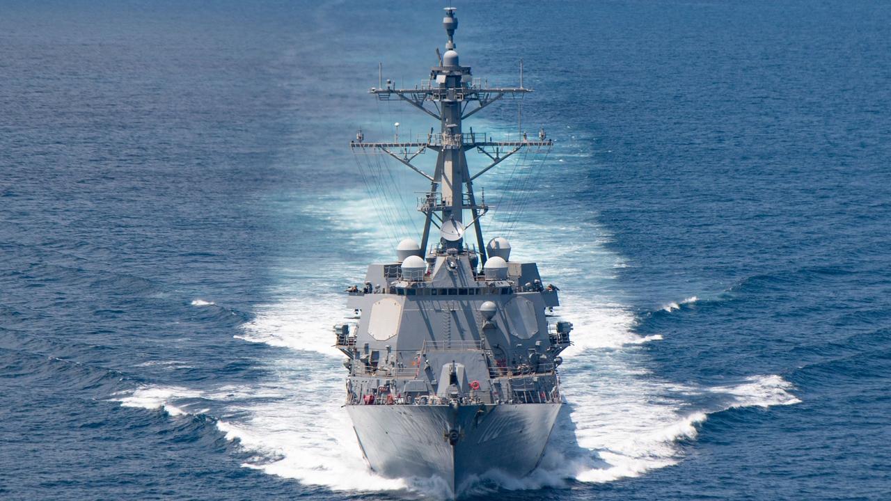 The AI Arleigh-burke class guided-missile destroyer USS Kidd (DDG 100) during a routine transit in the Taiwan Strait in 2021t. Picture: US NAVY / AFP