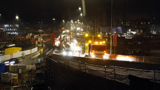 Construction continues on Transurban’s WestConnex project at Lilyfield in Sydney, January 2022. Picture: Richard Dobson.