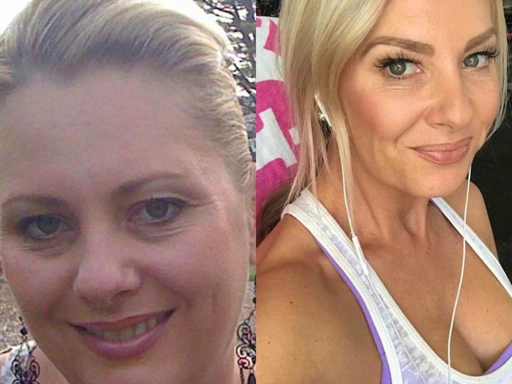 Justine Whitchurch in her before and after photos. Pictures: Supplied