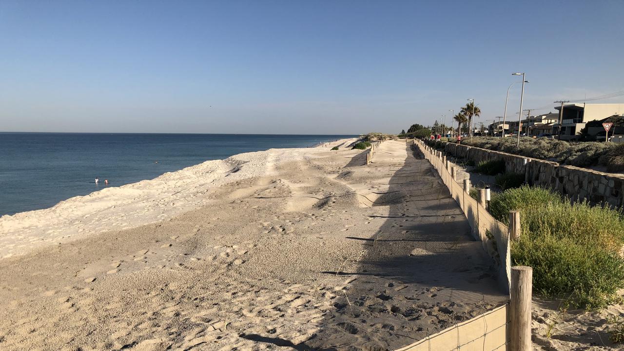 West Beach, north of the surf club, on December 18 after sand was carted from Semaphore. Picture: Supplied