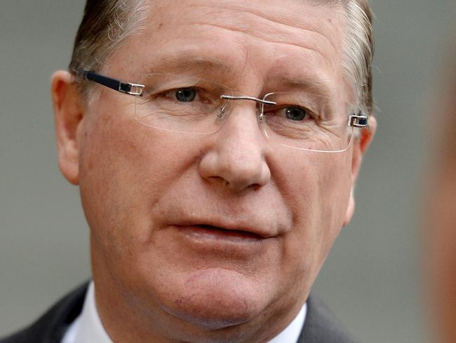 Premier Denis Napthine arrives at Parliament. Embattled Frankston MP Geoff Shaw faces a D-Day that could end his controversial career, with both major parties finalising places of strip him of political power. Picture: Nicole Garmston