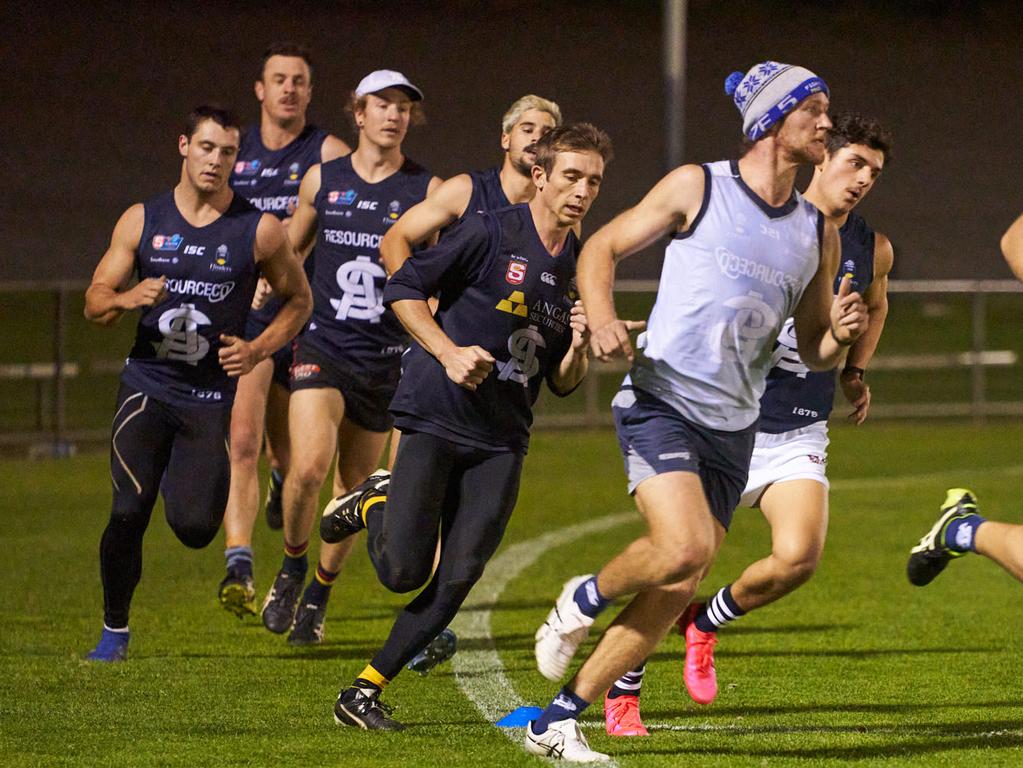 South Adelaide Panthers Football Club training in Noarlunga Downs, Monday, May 18, 2020. Picture: MATT LOXTON