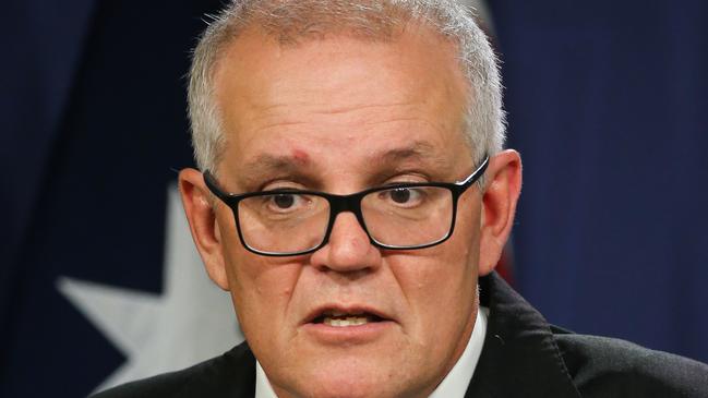 SYDNEY, AUSTRALIA - Newswire Photos- August 17, 2022: Former PM Scott Morrison addresses the media during a press conference in Sydney. Picture: Gaye Gerard / NCA Newswire