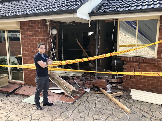 Dr Willard Lee outside his dental practice after the crash. Picture: Gary Hamilton-Irvine