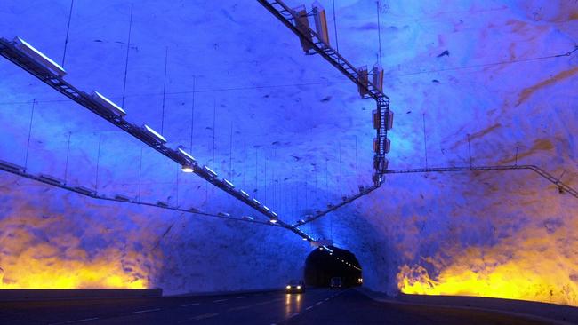 The Laerdal tunnel, 300 kilometres northwest of Oslo.