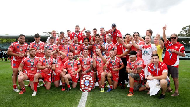 East Campbelltown Eagles celebrating the 2016 Sydney Shield premiership.