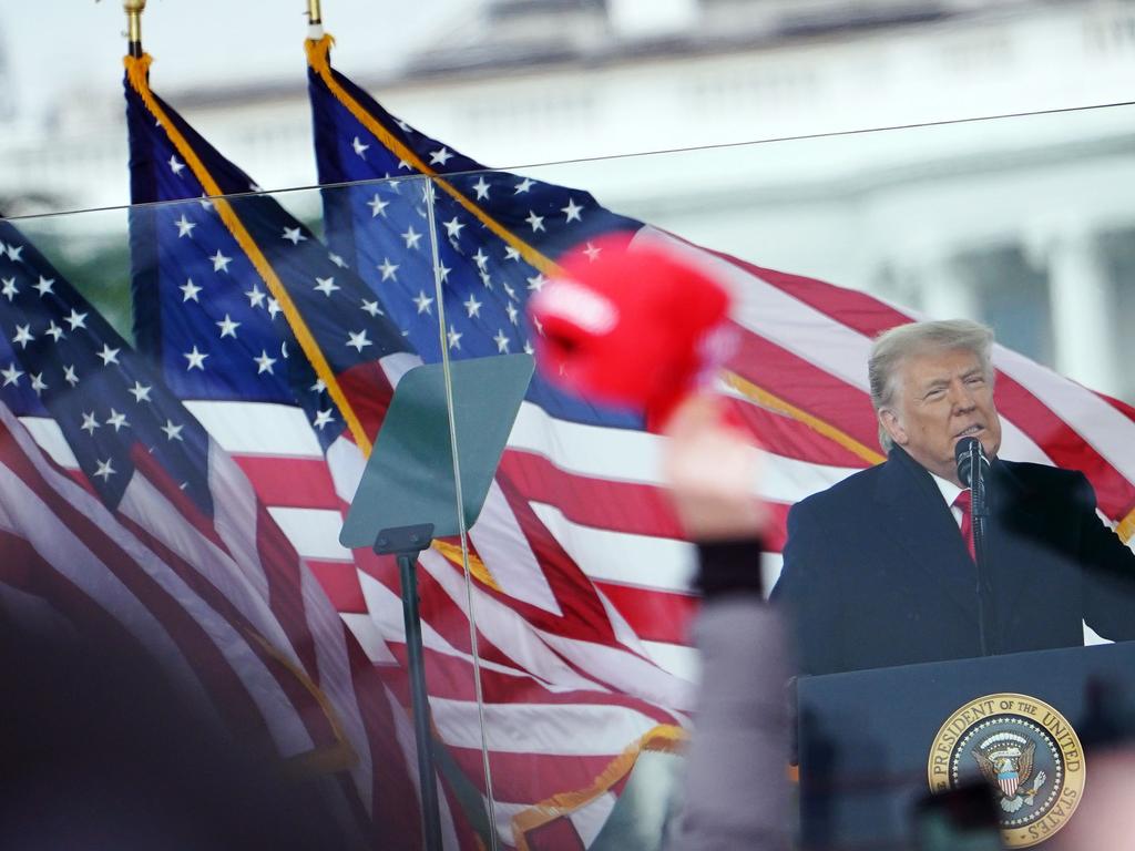 US President Donald Trump speaks to supporters near the White House. Picture: AFP