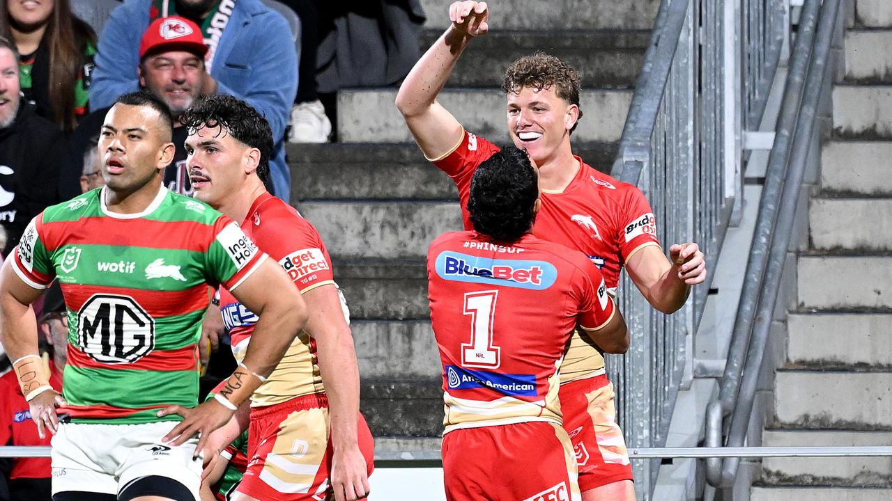 The Rabbitohs are now four points outside the top eight following their loss to the Dolphins. Picture: Bradley Kanaris/Getty Images