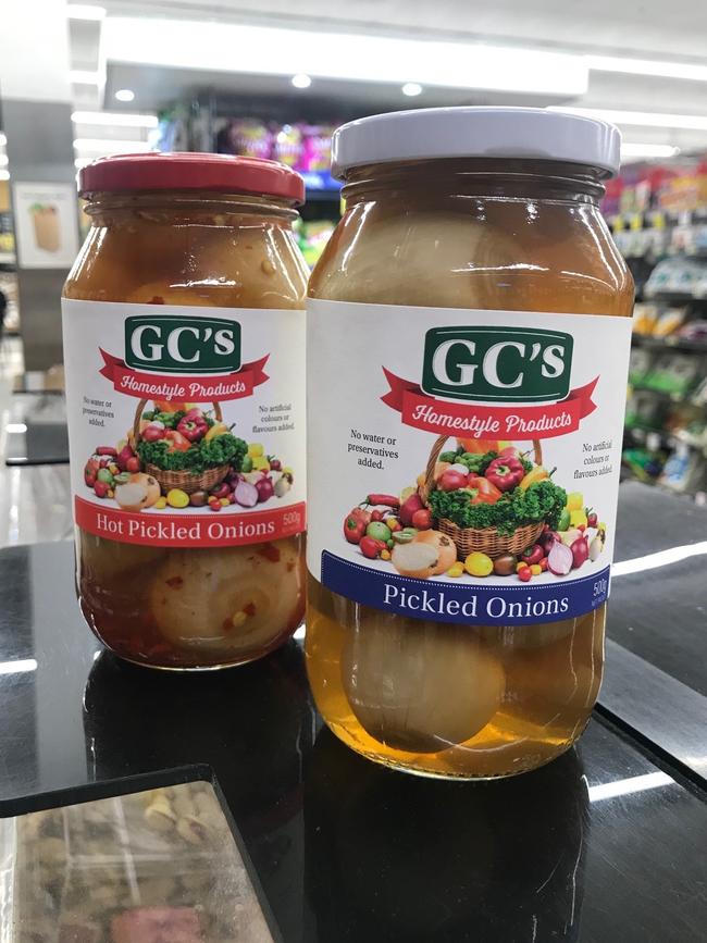 Jars of GC's pickled onions.