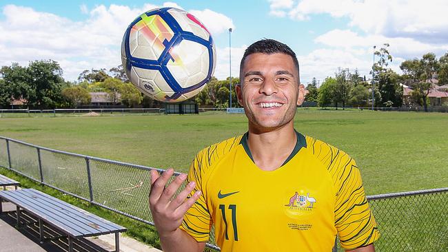 Socceroos striker Andrew Nabbout at his junior club Brunswick City. Picture : Ian Currie