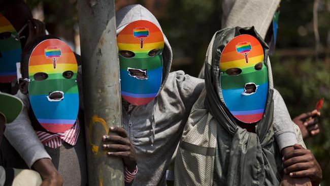 Kenyana protest against Uganda's tough stance against homosexuality and in solidarity with their counterparts there