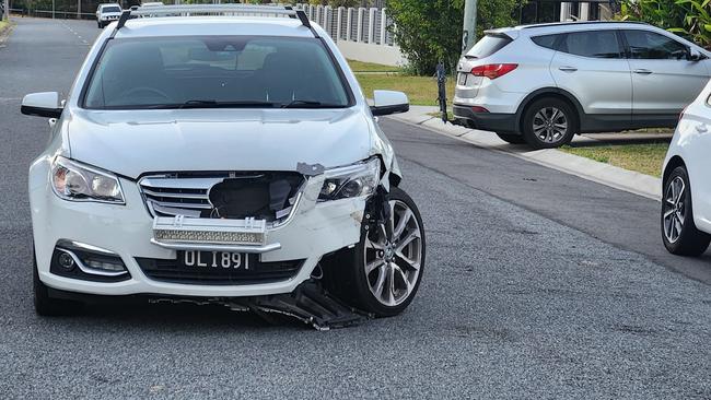 A stolen Holden Commodore found damaged and dumped at Kewarra Beach on September 12, 2024. Picture: Troy Davis