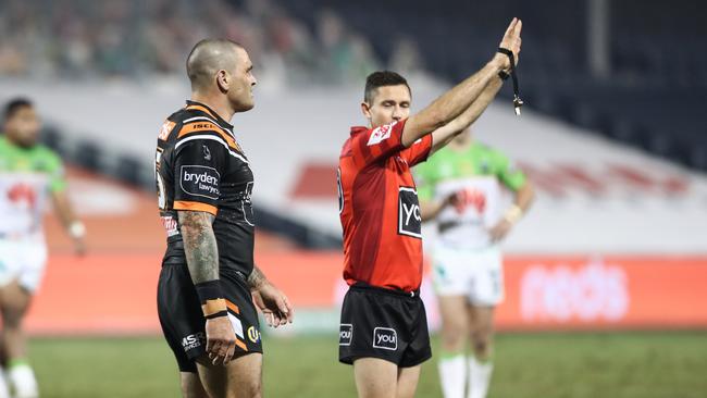 It wasn't a happy return to NRL action for Russell Packer. Picture: David Hossack/NRL Photos