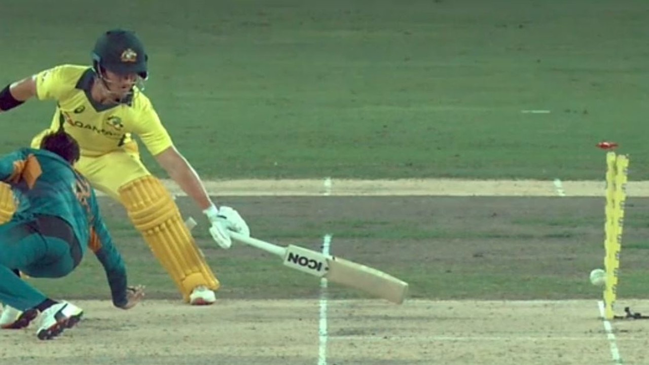 Not even video evidence was enough to convince D’Arcy Short he was run-out in the second T20 against Pakistan on Saturday morning.
