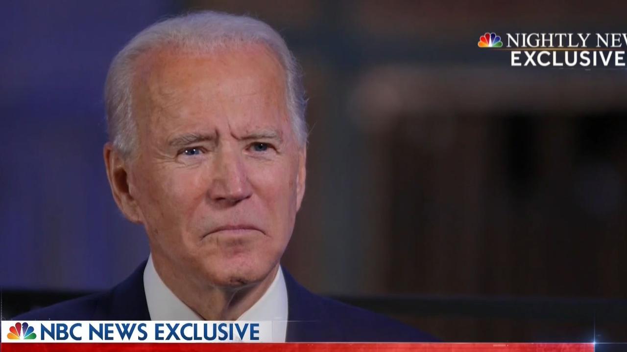 Joe Biden during his interview with NBC News. Picture: NBC