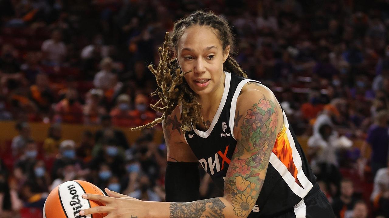 Brittney Griner is seen playing for the Phoenix Mercury in the WNBA (Photo by Christian Petersen / GETTY IMAGES NORTH AMERICA / AFP)