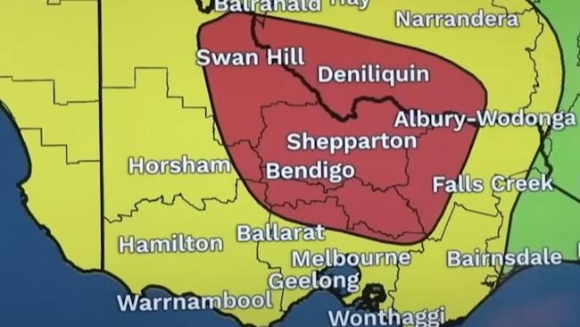 Severe thunderstorms are expected across Victoria and much of southeastern Australian on Sunday, 24 August 2024. Picture: Bureau of Meteorology