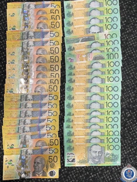 More than $3,100 in cash was allegedly located during the search. Picture: NSW Police