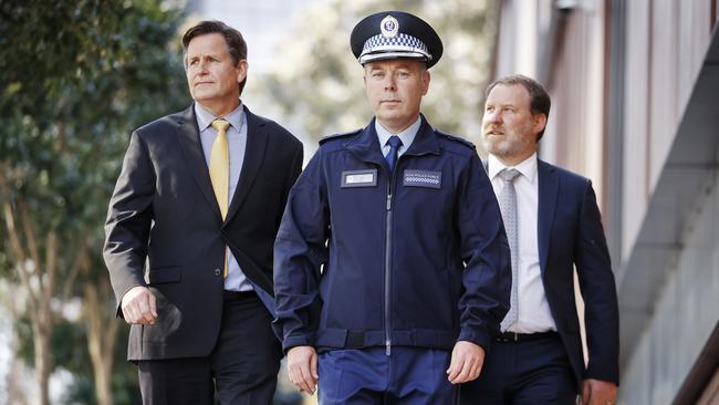 From left: Detective Chief Inspector Neil Hallinan, Detective Superintendent Jason Weinstein and Detective Inspector Peter Walke. Picture: Sam Ruttyn