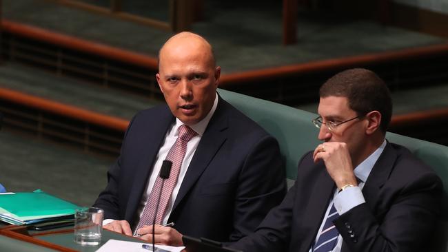 Peter Dutton in Question Time in the House of Representatives at Parliament House in Canberra. Picture Kym Smith