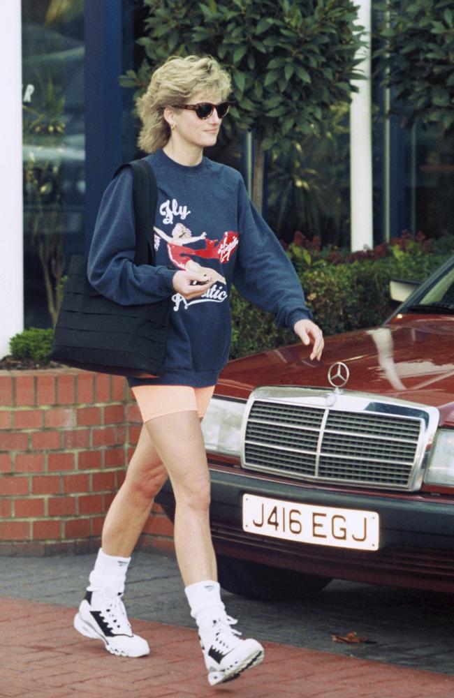 Princess Diana rocked the same sweatshirt — again and again and again. Picture: Anwar Hussein/Getty Images