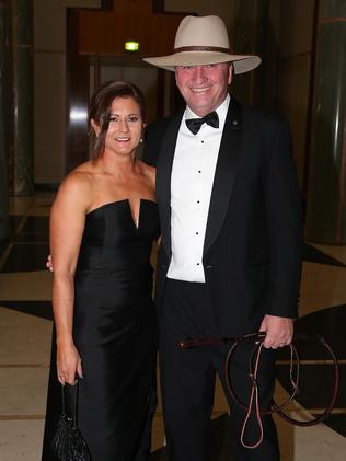 Barnaby Joyce and his wife Natalie arriving at the federal Parliament Midwinter Ball 2017, at Parliament House in Canberra. Picture: Ray Strange.