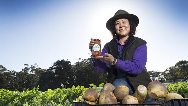 Sue Glynn who makes Kimchi at Wiltshire near Stanley. PICTURE CHRIS KIDD