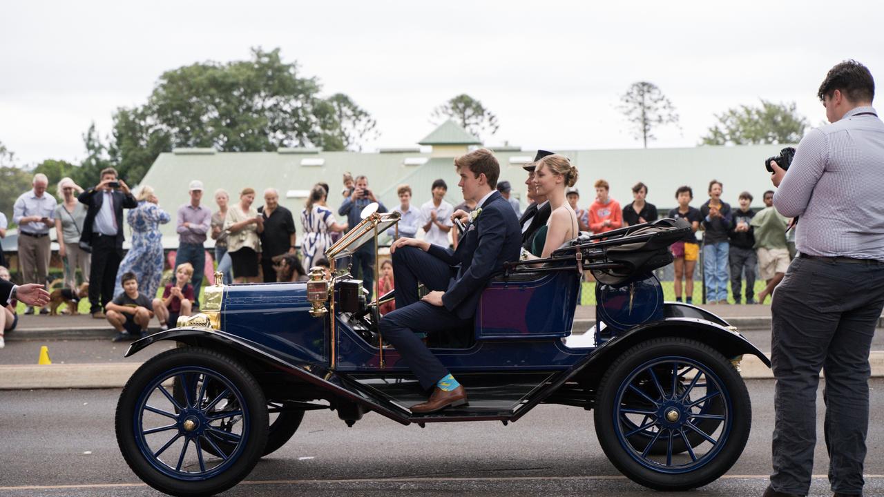 Reuben King and Lien Dekeyser arrive at Toowoomba Anglican School class of 2024 school formal. Friday, November 15, 2024. Picture: Christine Schindler